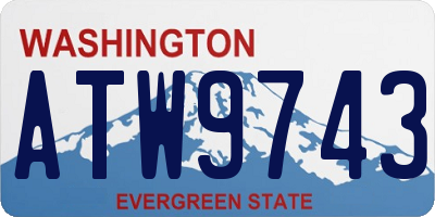 WA license plate ATW9743