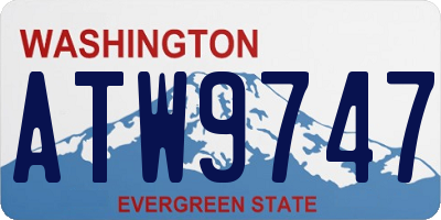 WA license plate ATW9747