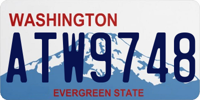 WA license plate ATW9748