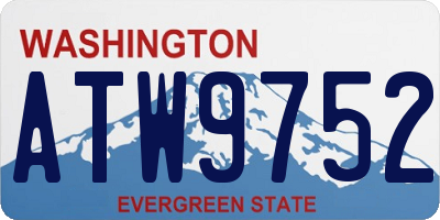 WA license plate ATW9752