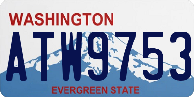WA license plate ATW9753