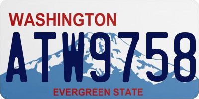 WA license plate ATW9758