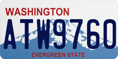 WA license plate ATW9760