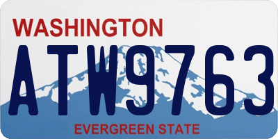 WA license plate ATW9763