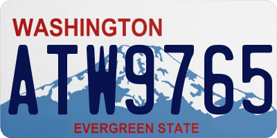 WA license plate ATW9765
