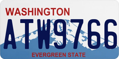 WA license plate ATW9766