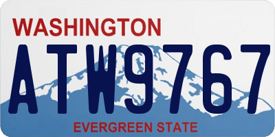 WA license plate ATW9767