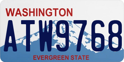 WA license plate ATW9768