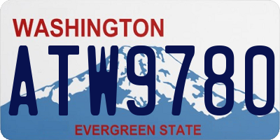 WA license plate ATW9780