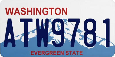 WA license plate ATW9781