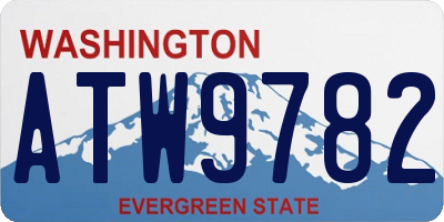 WA license plate ATW9782