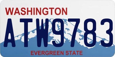 WA license plate ATW9783