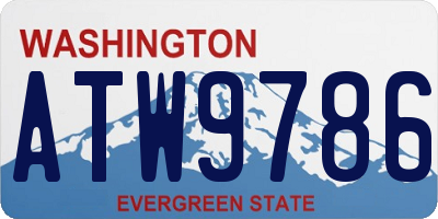 WA license plate ATW9786