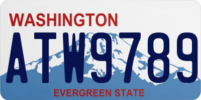 WA license plate ATW9789