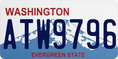 WA license plate ATW9796
