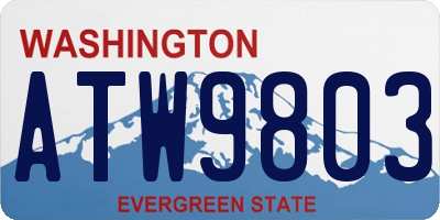 WA license plate ATW9803