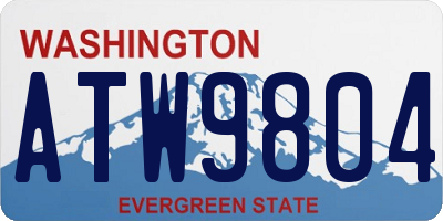 WA license plate ATW9804