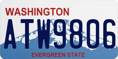 WA license plate ATW9806