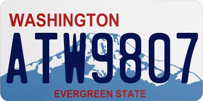 WA license plate ATW9807
