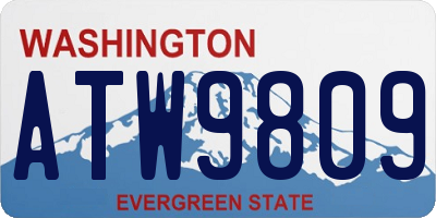 WA license plate ATW9809