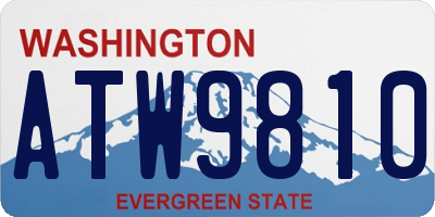 WA license plate ATW9810
