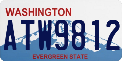 WA license plate ATW9812