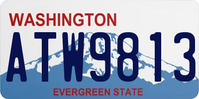 WA license plate ATW9813