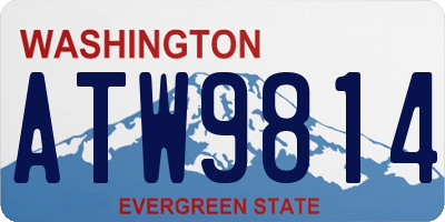 WA license plate ATW9814
