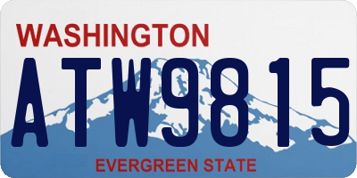 WA license plate ATW9815