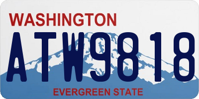 WA license plate ATW9818