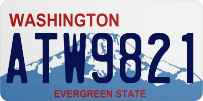WA license plate ATW9821