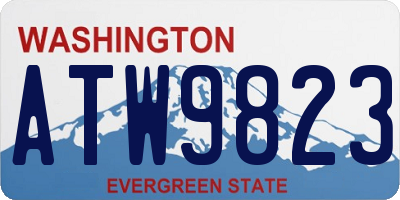 WA license plate ATW9823