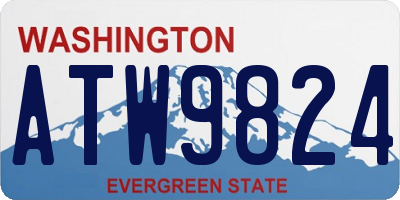 WA license plate ATW9824