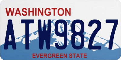 WA license plate ATW9827