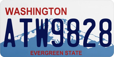 WA license plate ATW9828