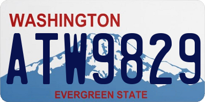 WA license plate ATW9829