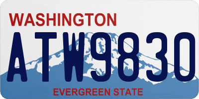 WA license plate ATW9830