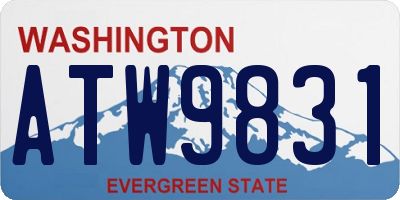 WA license plate ATW9831