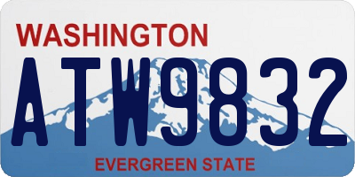 WA license plate ATW9832