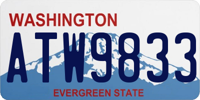 WA license plate ATW9833