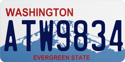 WA license plate ATW9834