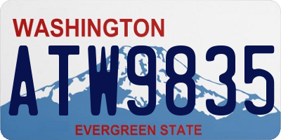 WA license plate ATW9835