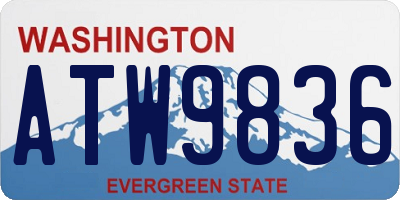 WA license plate ATW9836