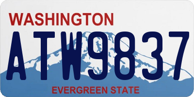 WA license plate ATW9837