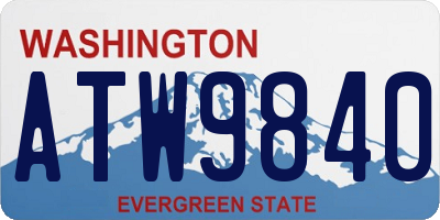 WA license plate ATW9840