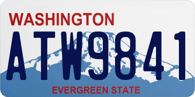WA license plate ATW9841