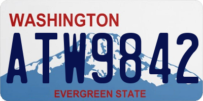 WA license plate ATW9842