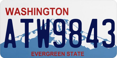 WA license plate ATW9843