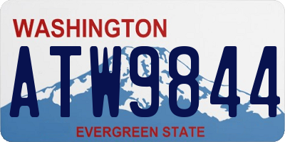 WA license plate ATW9844