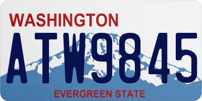 WA license plate ATW9845
